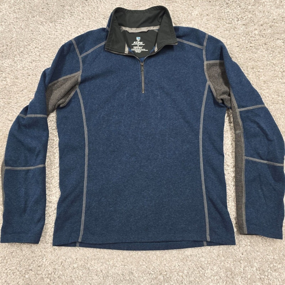 Kuhl‎ Kashmira Quarter Zip Pullover Mens Small Blue Fleece Hiking Gorpcore